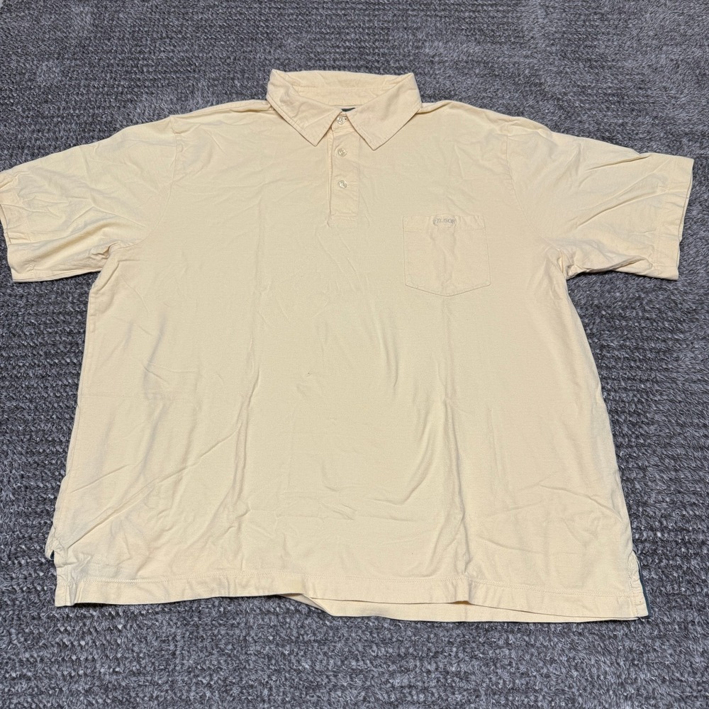 C.C. Filson Mens Polo Shirt XL Pale Yellow‎ Short Sleeve Collared Pocket